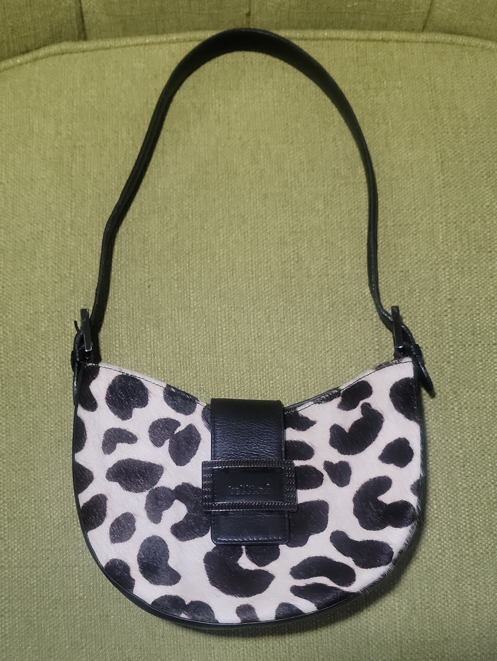 Bettina Black/brown and White Leopard Print Shoulder Bag